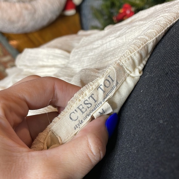 C’est Toi Cream Brunch Strapless Ruffle Dress (Medium) - Picture 5 of 5